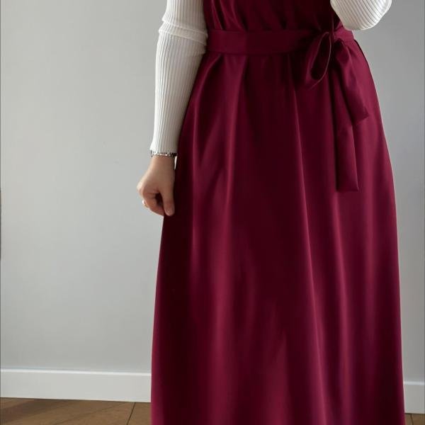 PINAFORE WITH RIB SHIRT