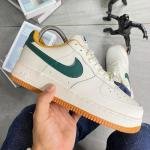 NIKE AIRFORCE 1'07 OFF WHITE/GREEN TICK