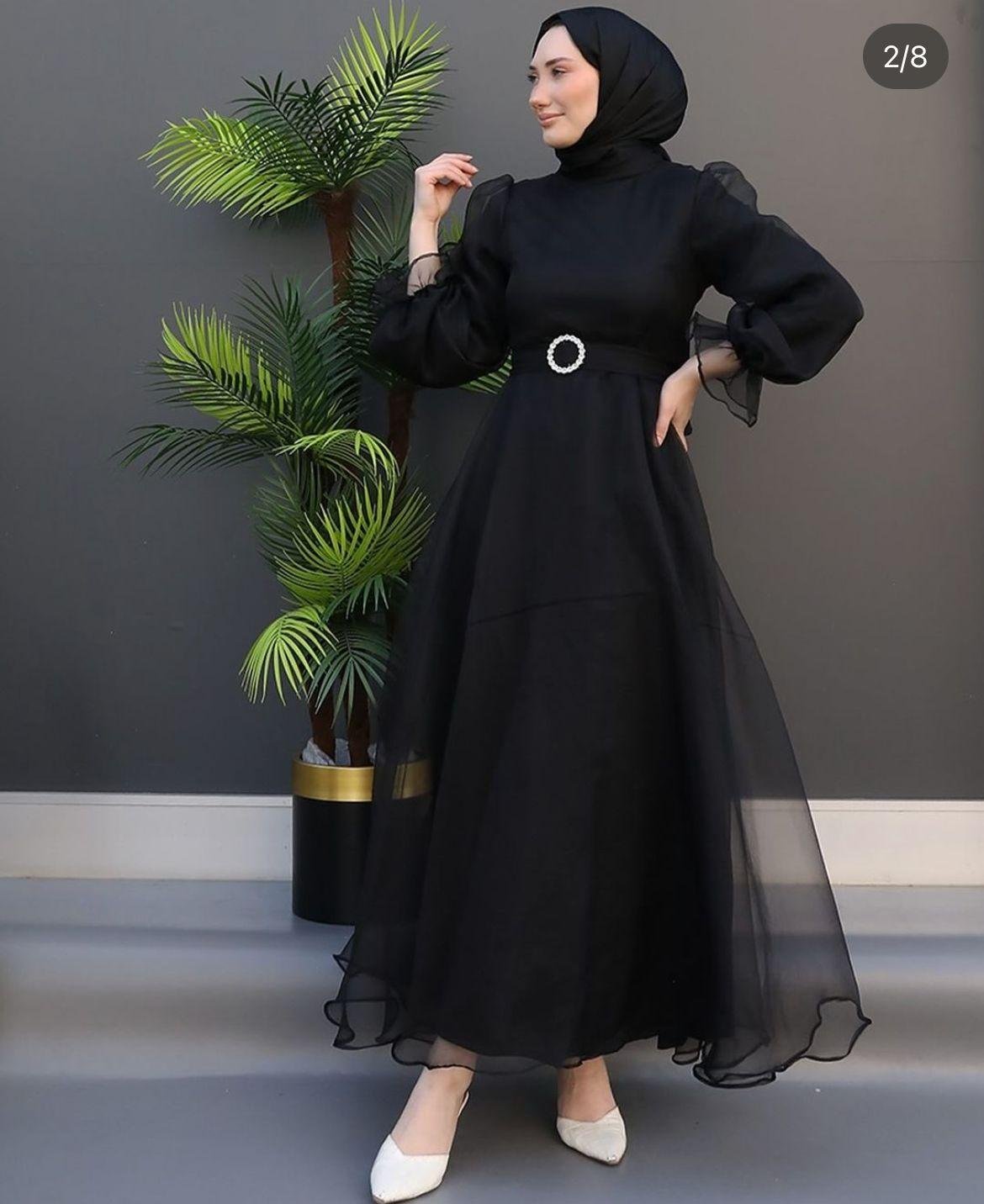 ORGANZA GOWN WITH BELT